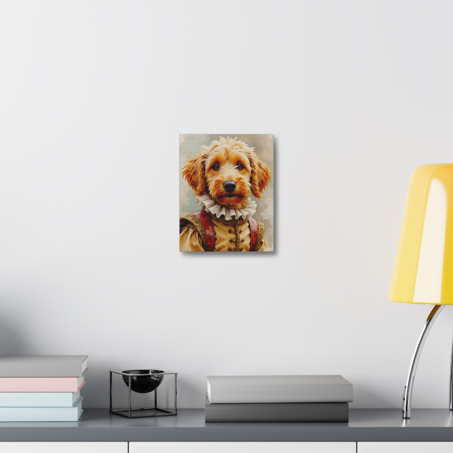Whimsical Dog Portrait Canvas Art Print, Pet Lover Gift, Dog Decor, Funny Animal Artwork, Home Wall Decor, Gift for Dog Parents