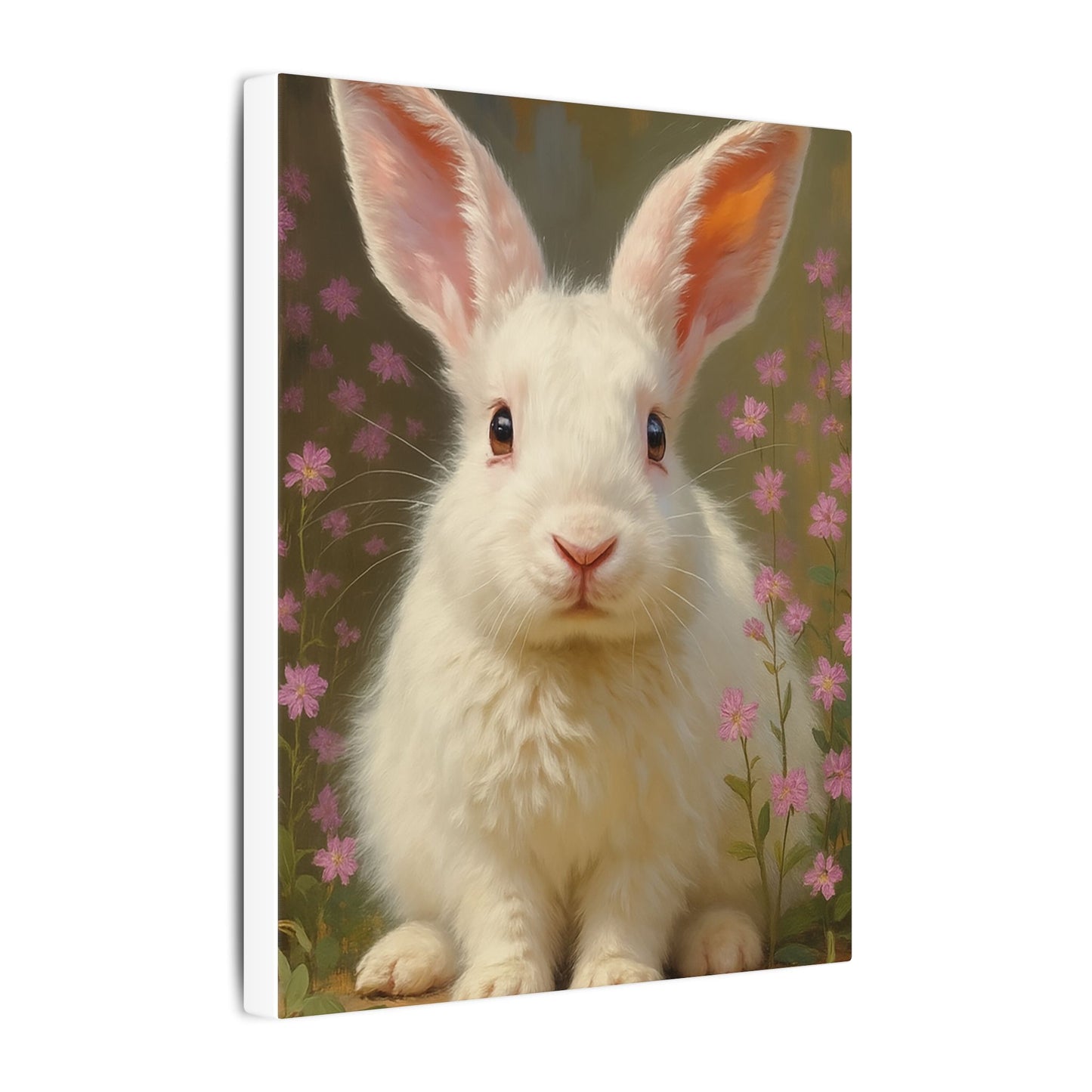 Whimsical Rabbit Canvas Wall Art, Home Decor, Animal Lover Gift, Easter Decoration, Botanical Wall Art, Cute Rabbit Print, Nursery Decor