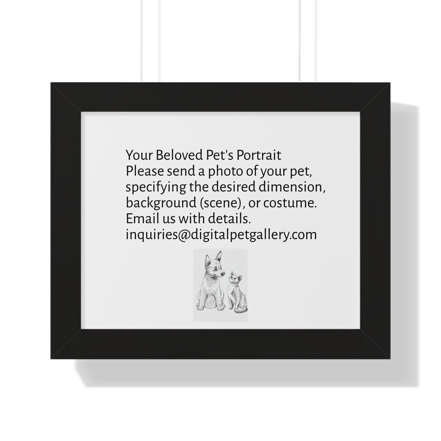 Custom Pet Portrait Framed Poster, Personalized Pet Art, Pet Memorial Gift, Home Decor, Animal Lover Wall Art