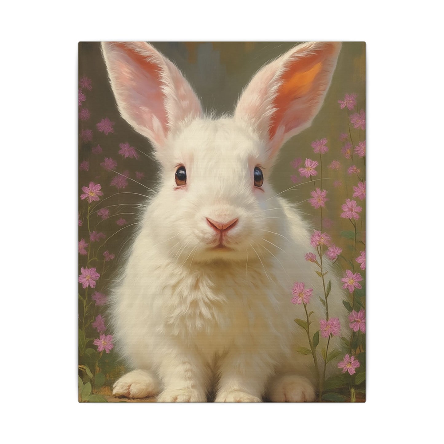 Whimsical Rabbit Canvas Wall Art, Home Decor, Animal Lover Gift, Easter Decoration, Botanical Wall Art, Cute Rabbit Print, Nursery Decor