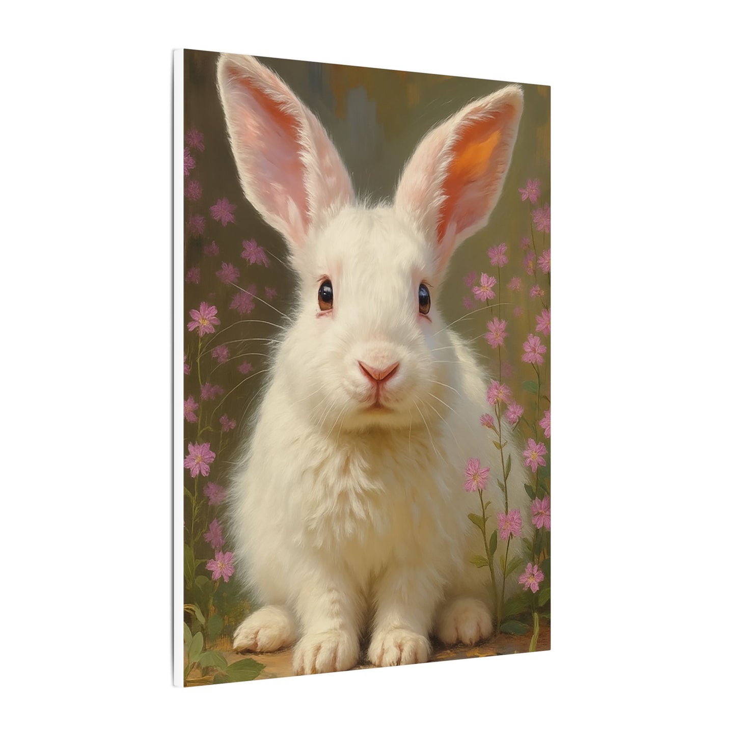 Whimsical Rabbit Canvas Wall Art, Home Decor, Animal Lover Gift, Easter Decoration, Botanical Wall Art, Cute Rabbit Print, Nursery Decor
