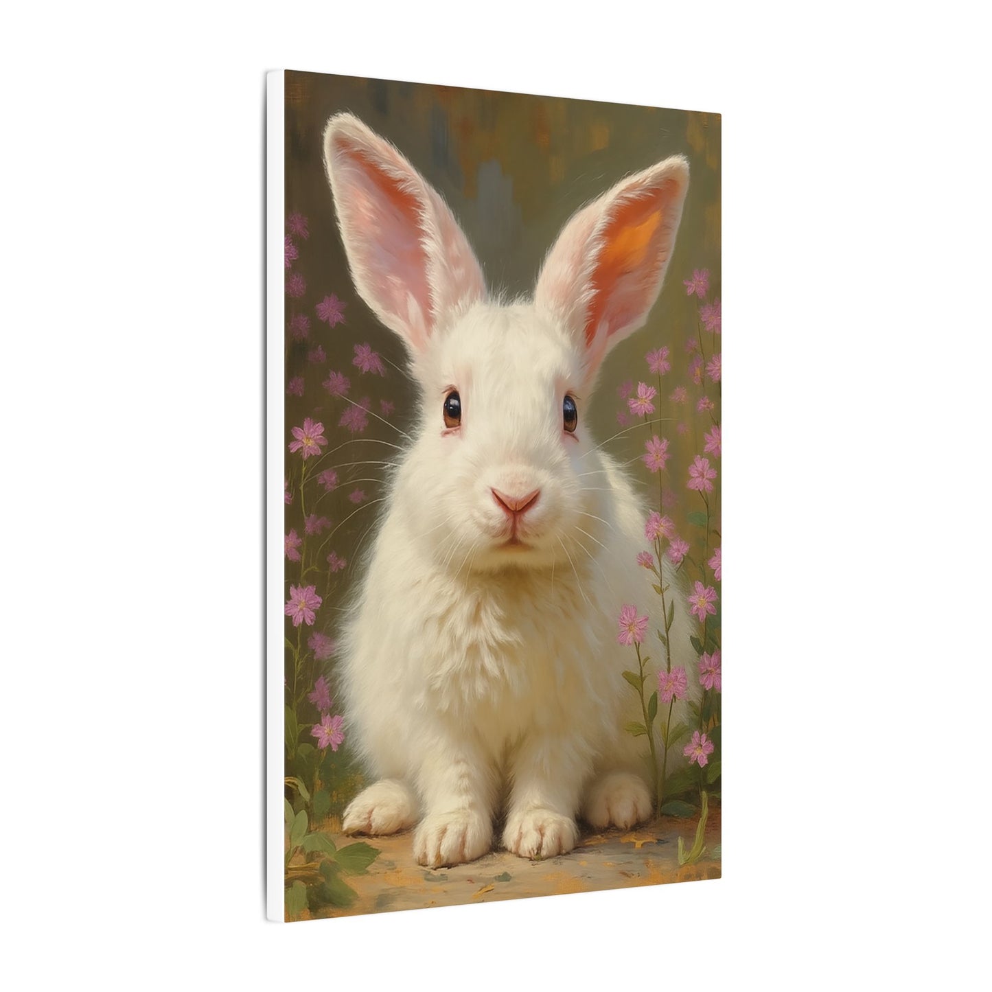 Whimsical Rabbit Canvas Wall Art, Home Decor, Animal Lover Gift, Easter Decoration, Botanical Wall Art, Cute Rabbit Print, Nursery Decor