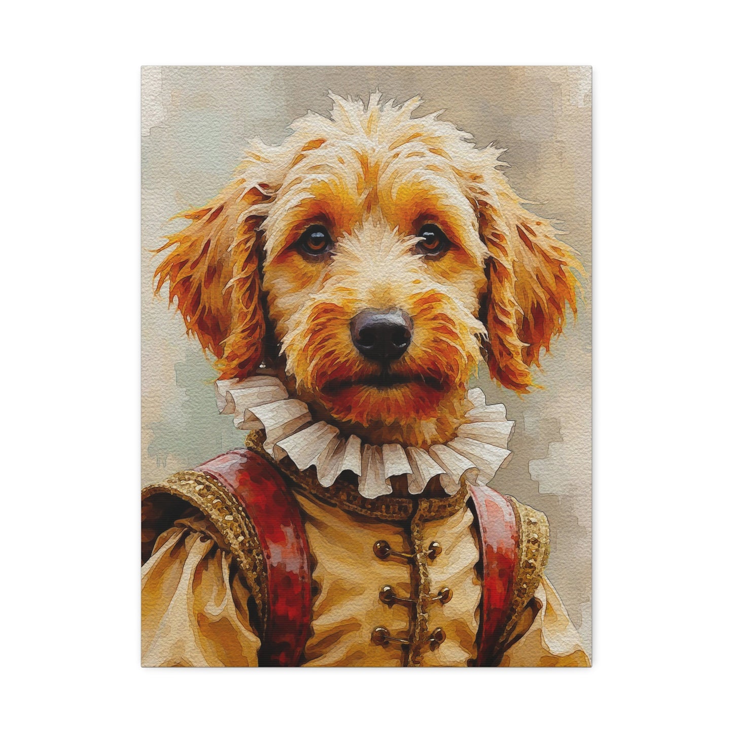 Whimsical Dog Portrait Canvas Art Print, Pet Lover Gift, Dog Decor, Funny Animal Artwork, Home Wall Decor, Gift for Dog Parents