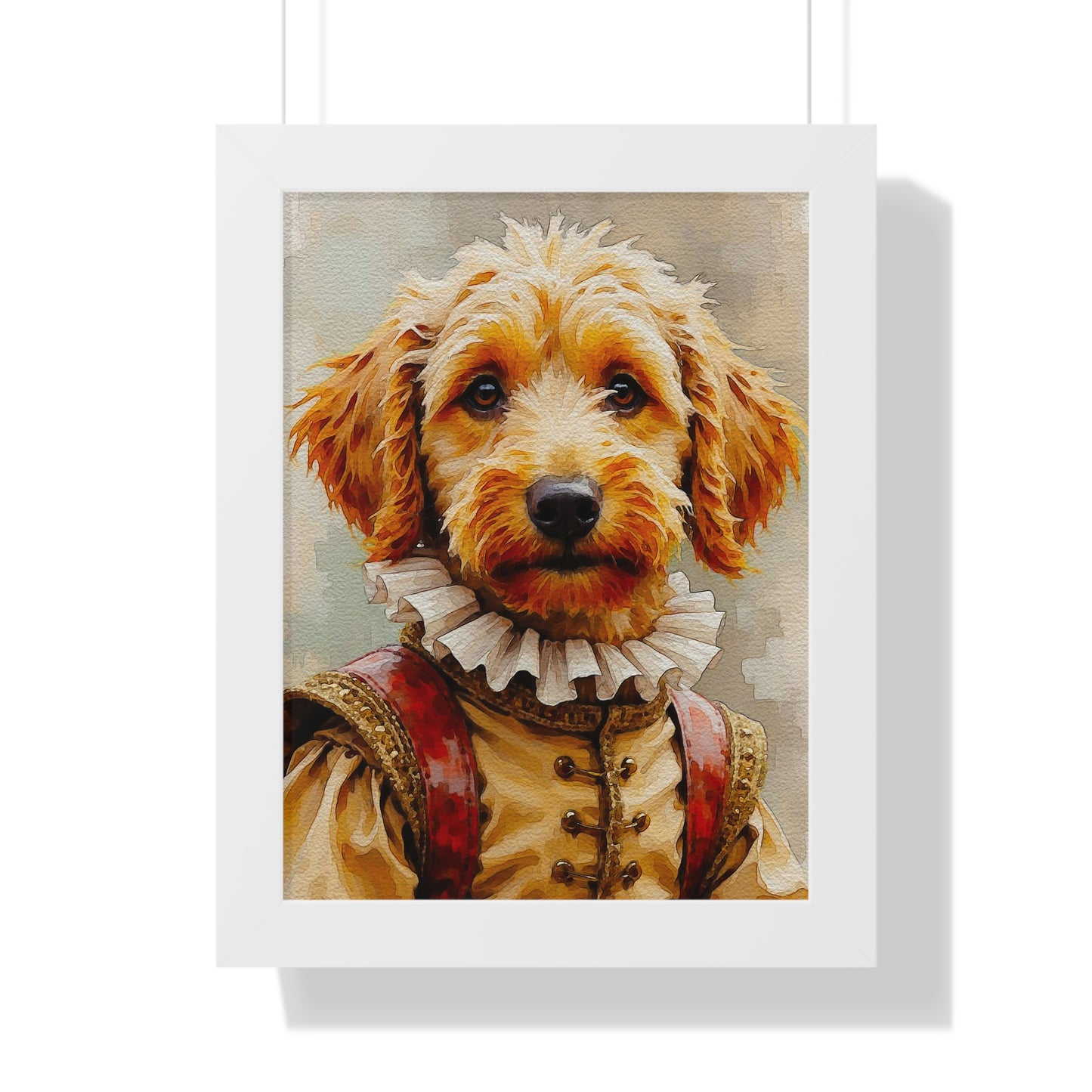 Framed Dog Portrait, Whimsical Pet Art Print, Unique Home Decor, Gift for Dog Lovers, Animal Wall Art, Perfect for Birthdays