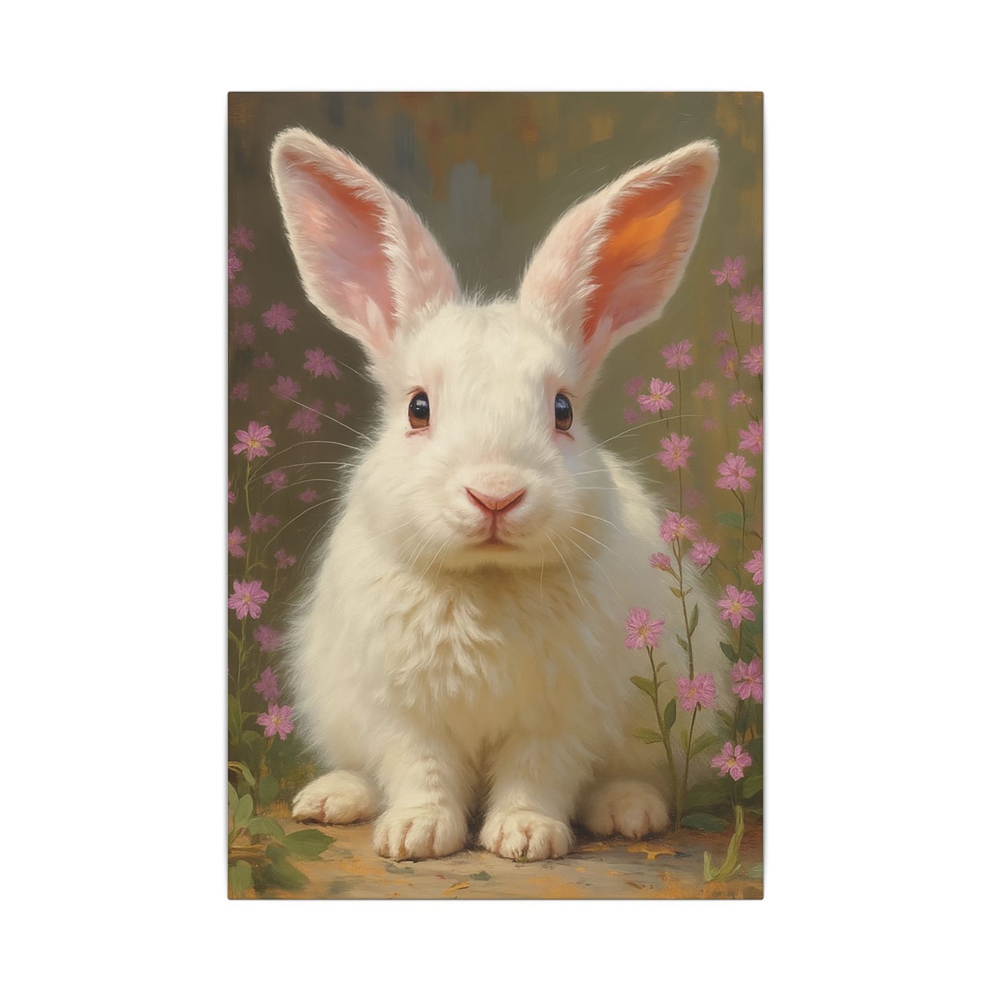 Whimsical Rabbit Canvas Wall Art, Home Decor, Animal Lover Gift, Easter Decoration, Botanical Wall Art, Cute Rabbit Print, Nursery Decor