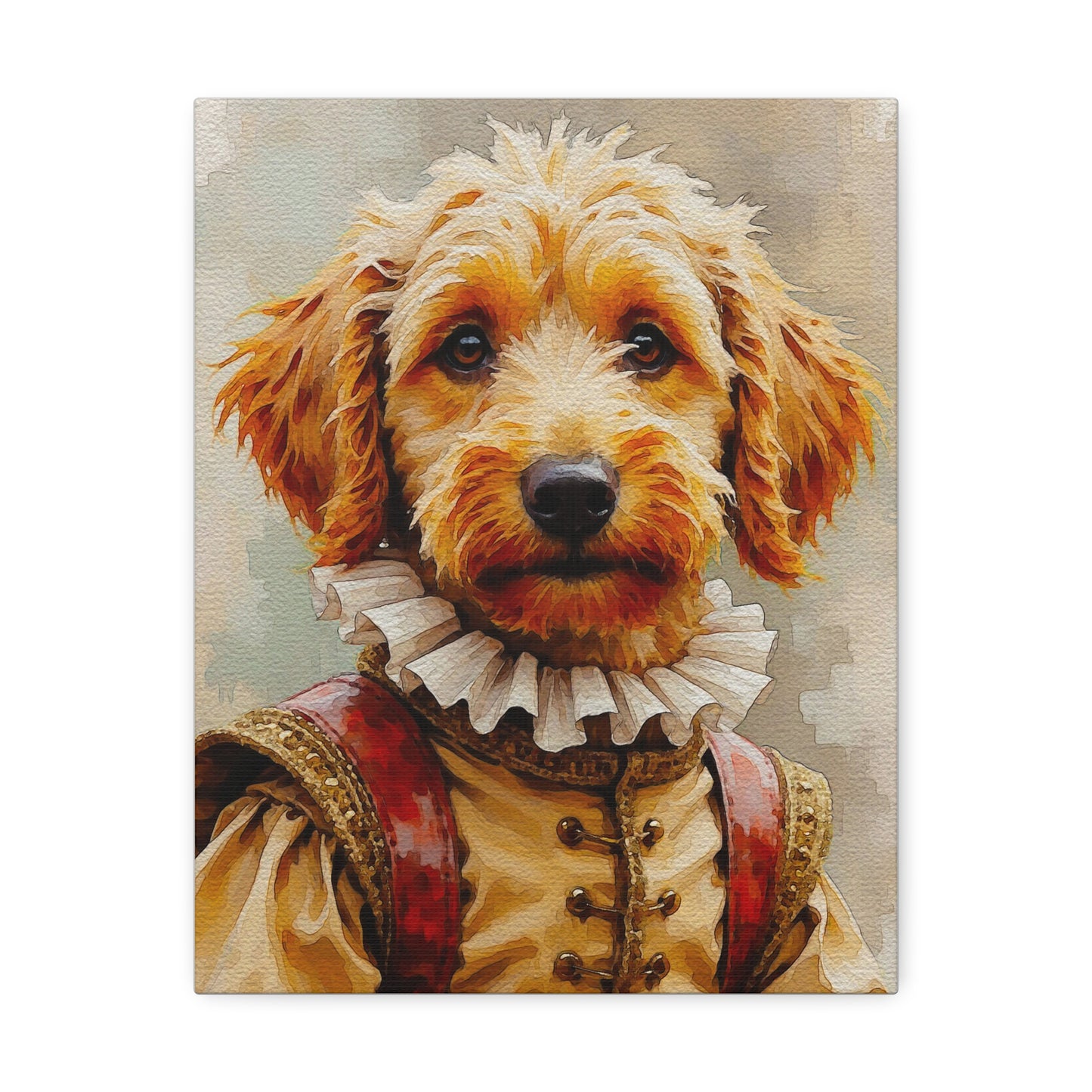 Whimsical Dog Portrait Canvas Art Print, Pet Lover Gift, Dog Decor, Funny Animal Artwork, Home Wall Decor, Gift for Dog Parents