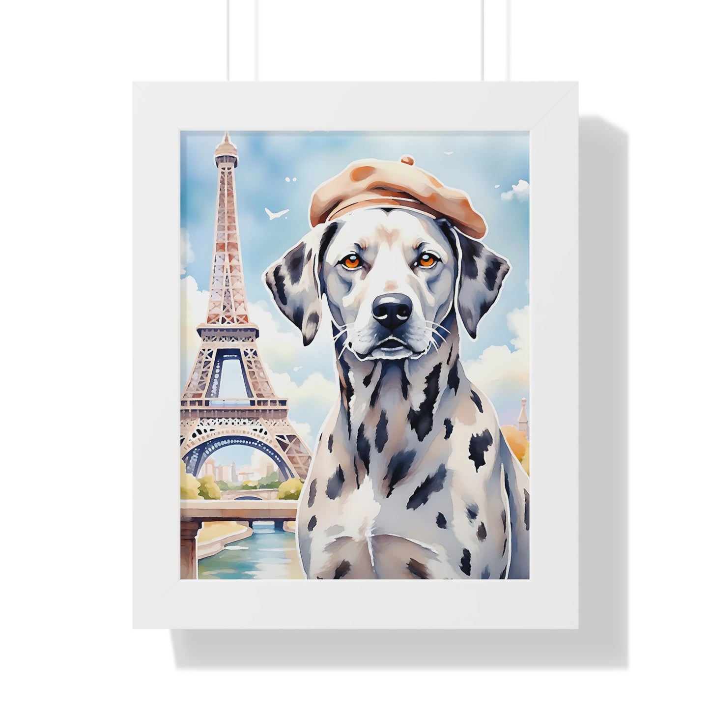 Charming Dog Art Print, Parisian Home Décor, Wall Art Gift, Framed Dog Poster, Canine Lover Wall Decor