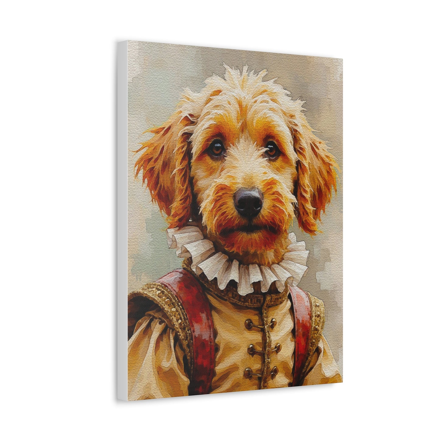 Whimsical Dog Portrait Canvas Art Print, Pet Lover Gift, Dog Decor, Funny Animal Artwork, Home Wall Decor, Gift for Dog Parents