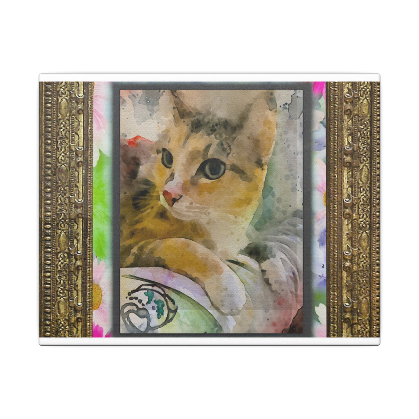 Cat Portrait Canvas Art Print, Home Decor, Pet Lover Gift, Wall Art, Cat Lover Decor, Unique Cat Artwork