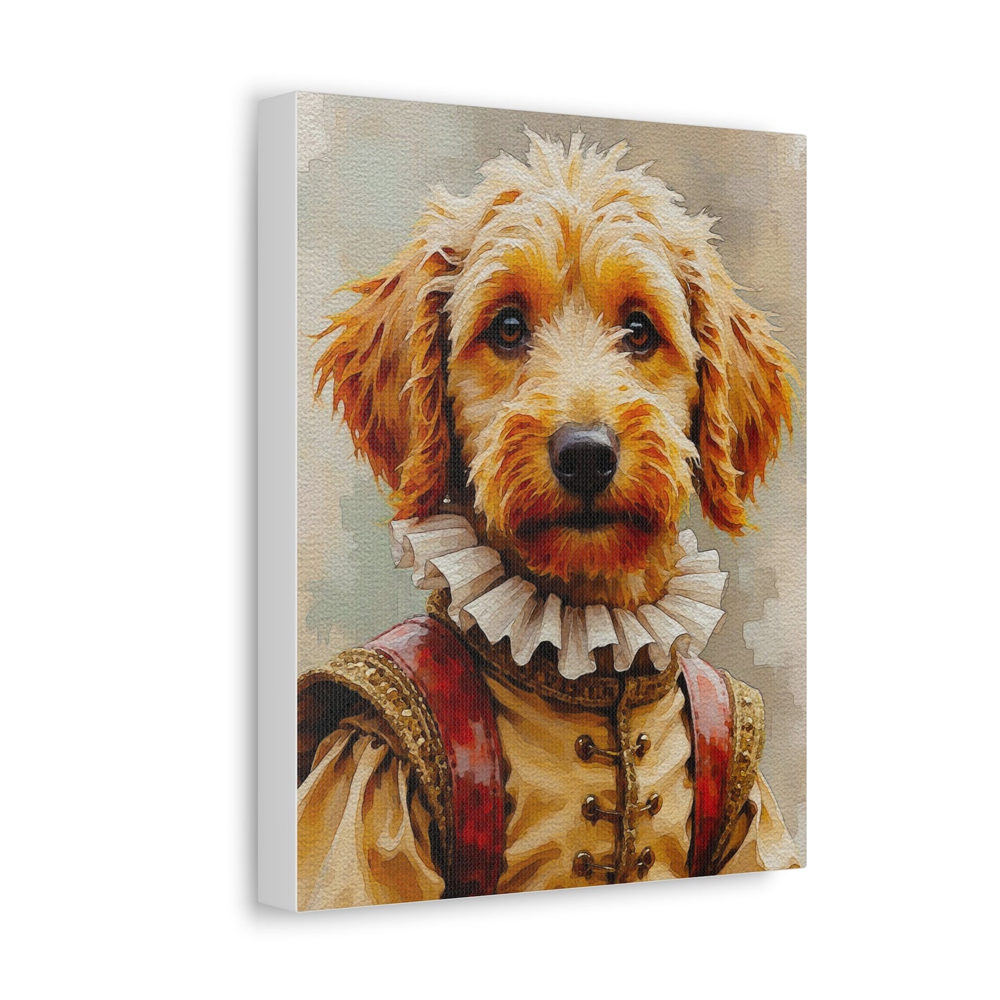 Whimsical Dog Portrait Canvas Art Print, Pet Lover Gift, Dog Decor, Funny Animal Artwork, Home Wall Decor, Gift for Dog Parents