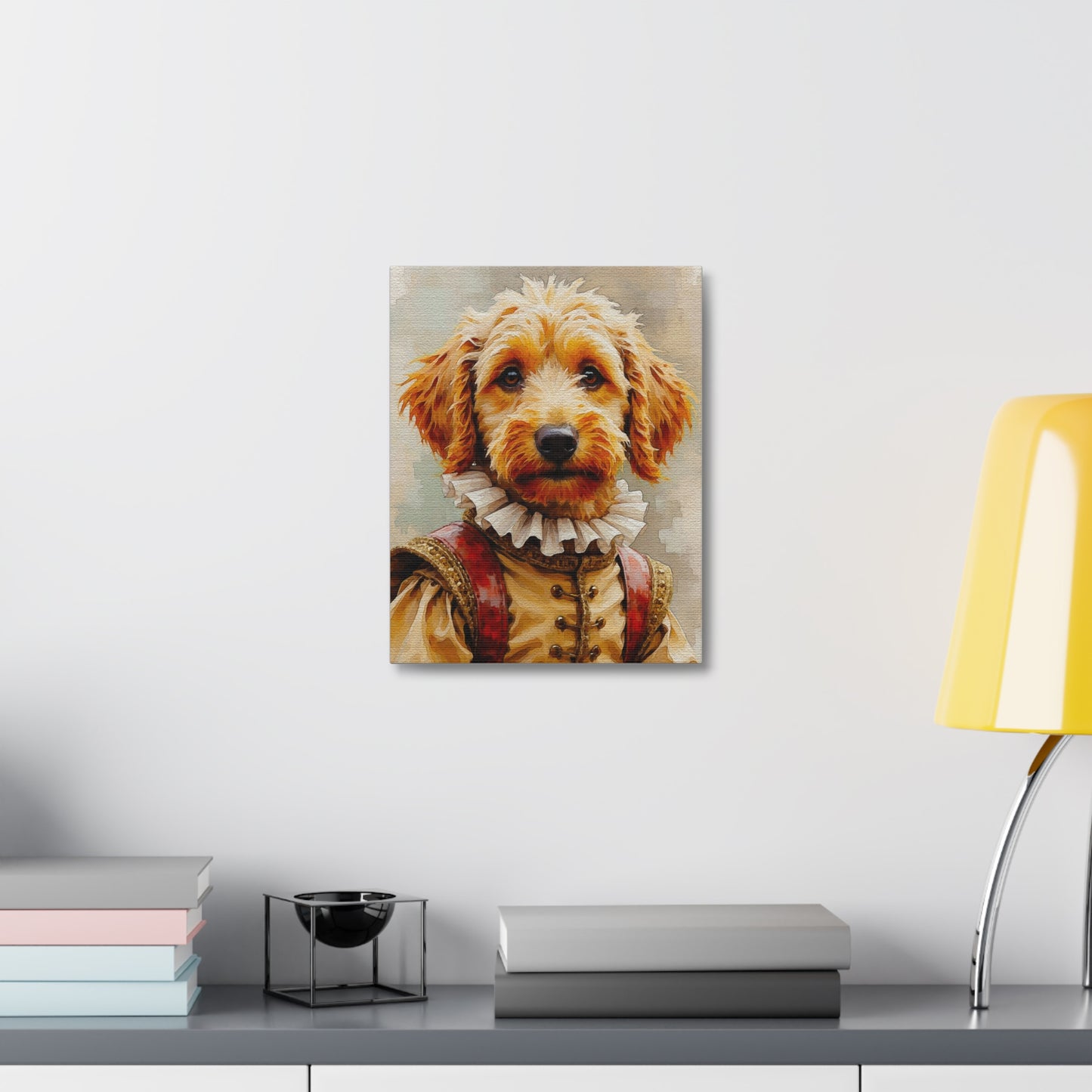 Whimsical Dog Portrait Canvas Art Print, Pet Lover Gift, Dog Decor, Funny Animal Artwork, Home Wall Decor, Gift for Dog Parents