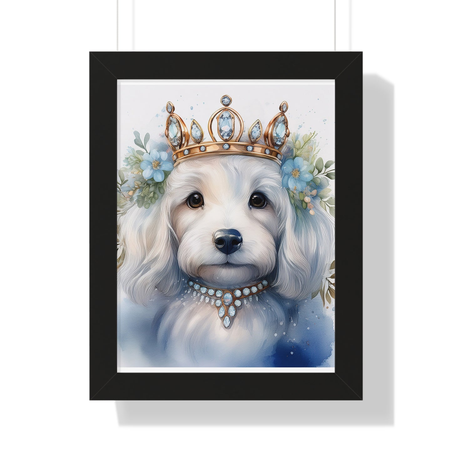 regal dog portrait, home decor, pet lover gift, framed art print, wall art
