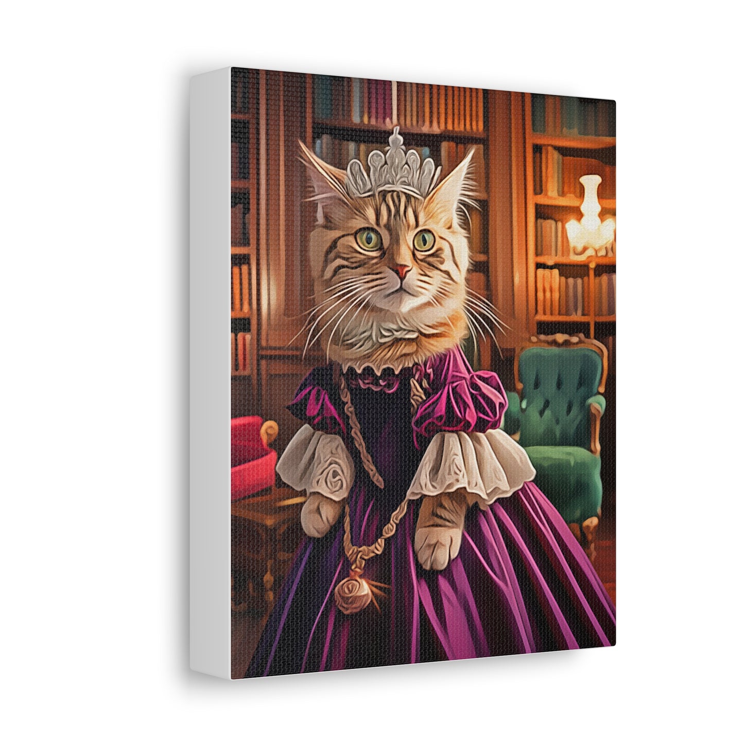 Royal Cat Canvas Art, Funny Cat Decor, Kitten Print, Cat Lover Gift, Whimsical Home Decor, Pet Portrait