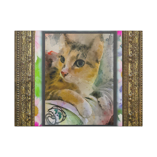 Cat Portrait Canvas Art Print, Home Decor, Pet Lover Gift, Wall Art, Cat Lover Decor, Unique Cat Artwork