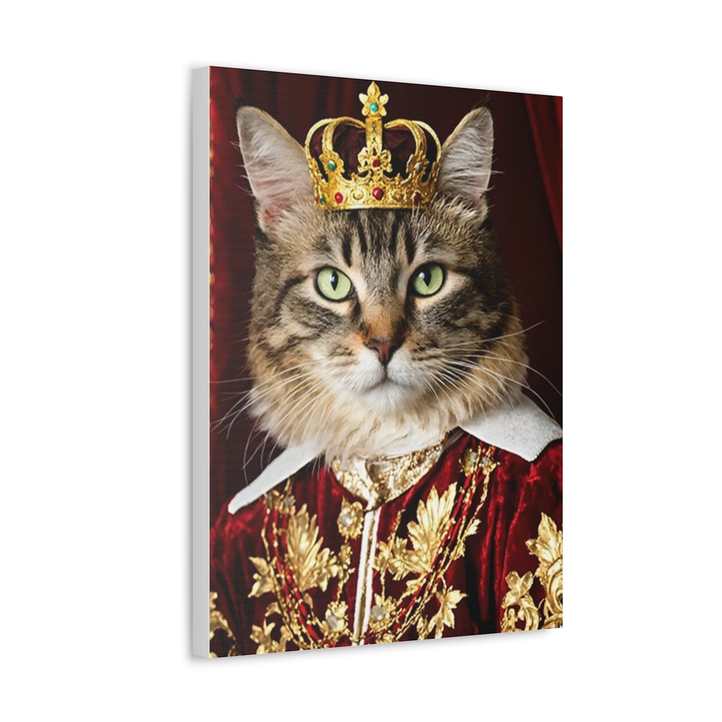 Royal Cat Canvas Art, Cat Lover Decor, Funny Pet Portrait, Home Wall Art, Unique Gift Idea for Pet Owners, Animal Lover Wall Decor