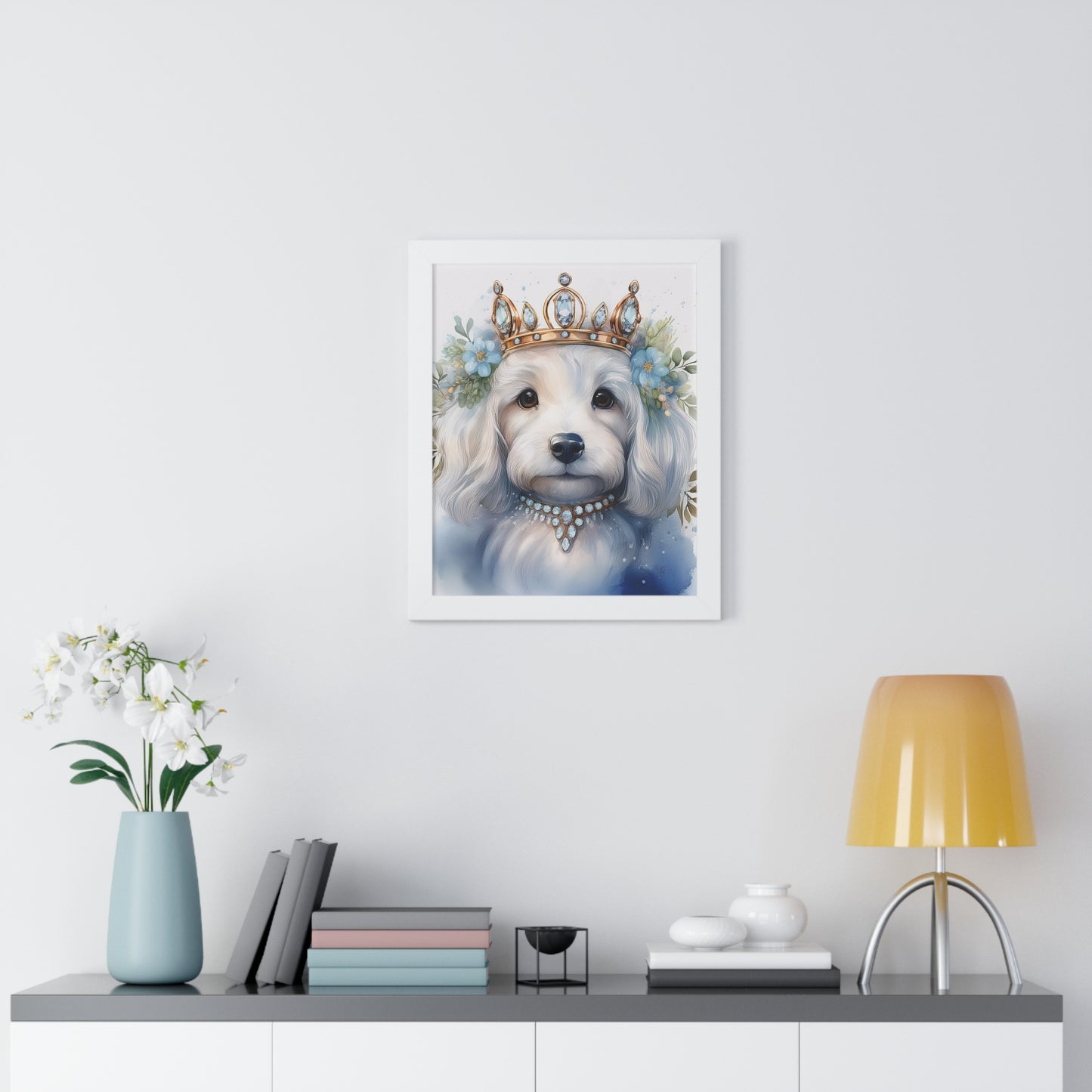 regal dog portrait, home decor, pet lover gift, framed art print, wall art