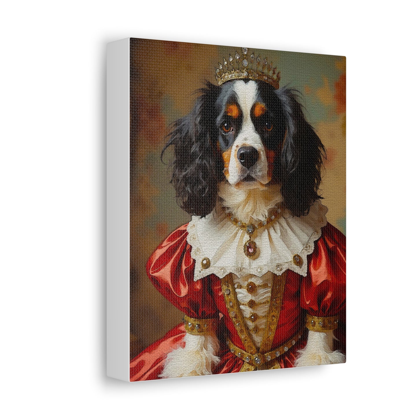 Royal Dog Portrait Canvas Print, Pet Art Decor, Dog Lovers Gift, Home Wall Art, Animal Artwork, Dog Themed Gift