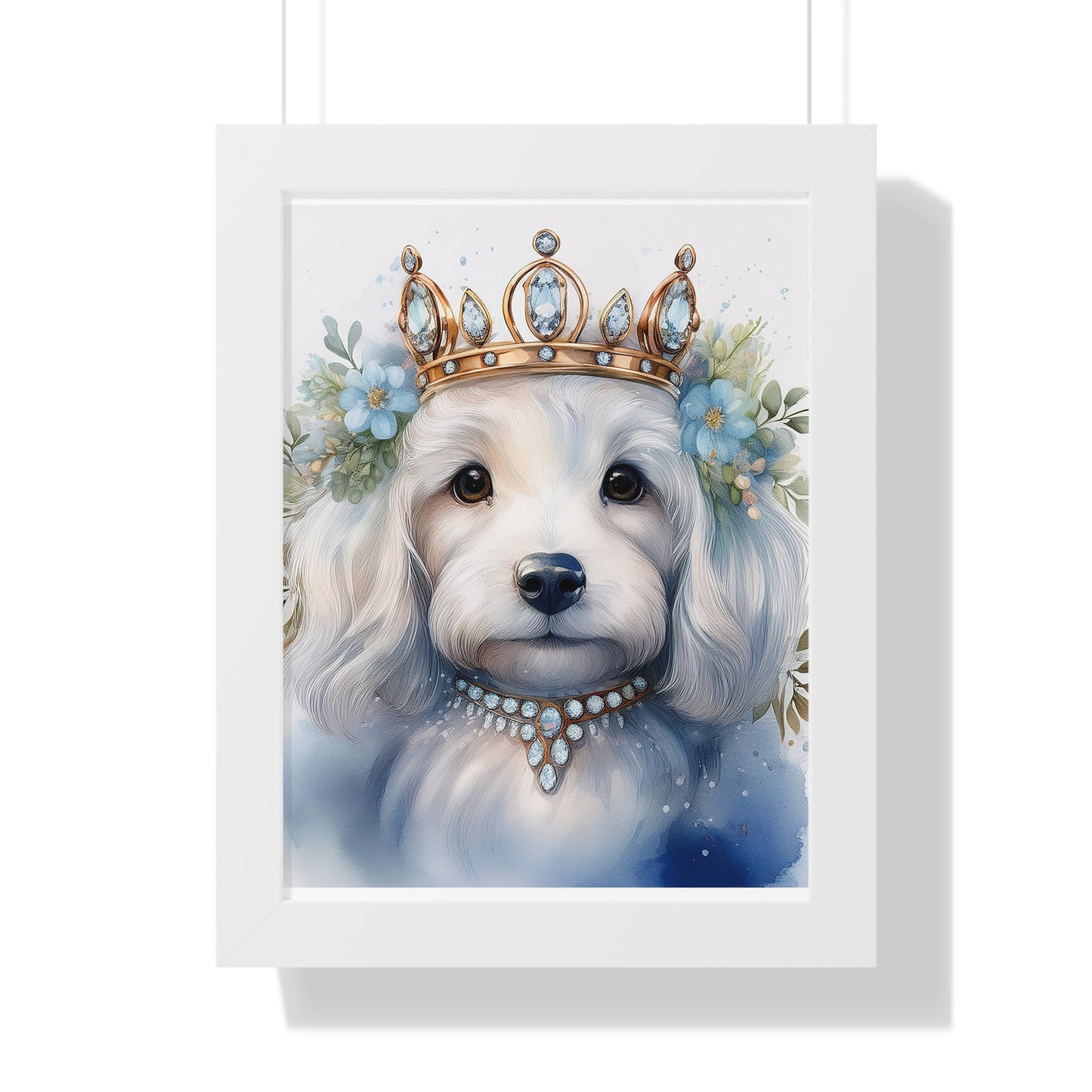 regal dog portrait, home decor, pet lover gift, framed art print, wall art