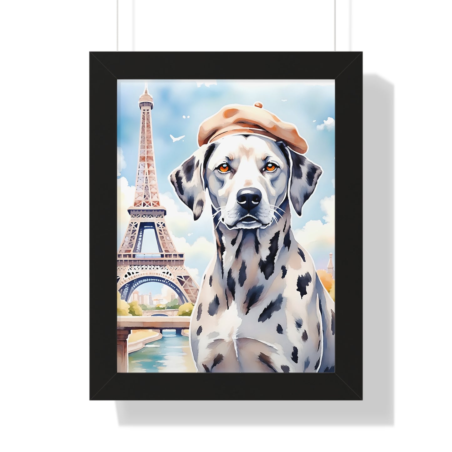 Charming Dog Art Print, Parisian Home Décor, Wall Art Gift, Framed Dog Poster, Canine Lover Wall Decor