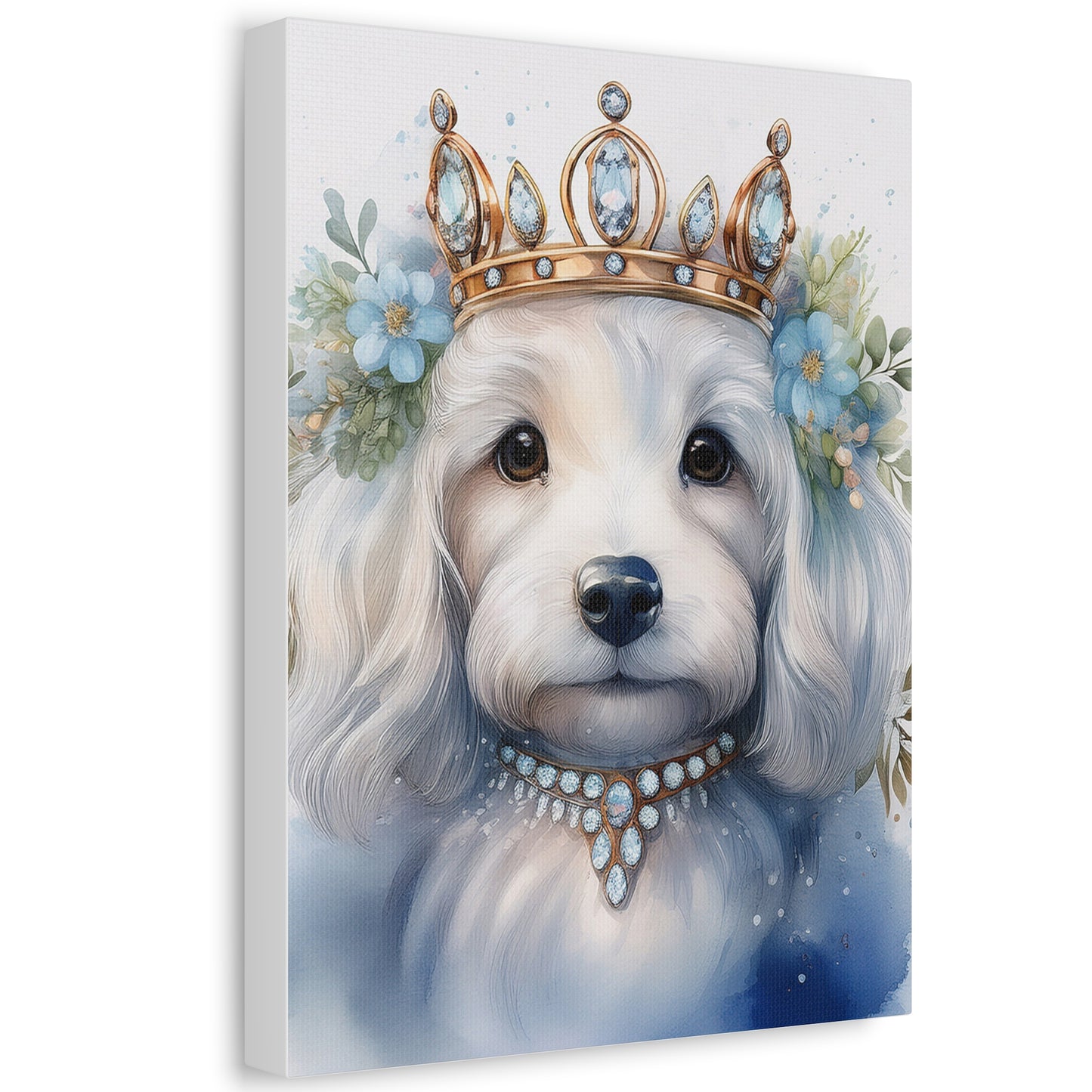 Royal Pet Portrait Canvas Print, Dog Lover Gift, Dog Art, Dog Decor, Home Wall Art, Pet Memorial, Dog Birthday Decoration