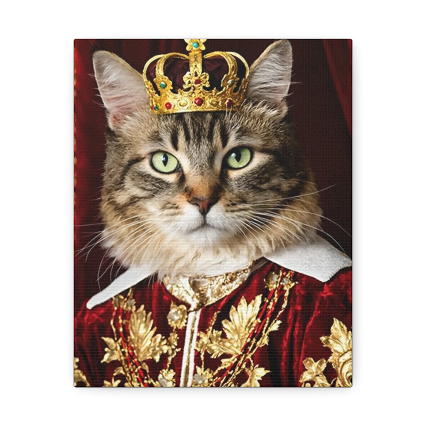Royal Cat Canvas Art, Cat Lover Decor, Funny Pet Portrait, Home Wall Art, Unique Gift Idea for Pet Owners, Animal Lover Wall Decor
