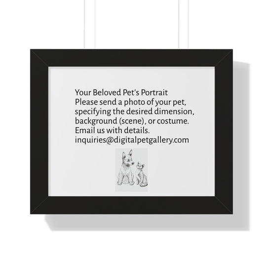 Custom Pet Portrait Framed Poster, Personalized Pet Art, Pet Memorial Gift, Home Decor, Animal Lover Wall Art