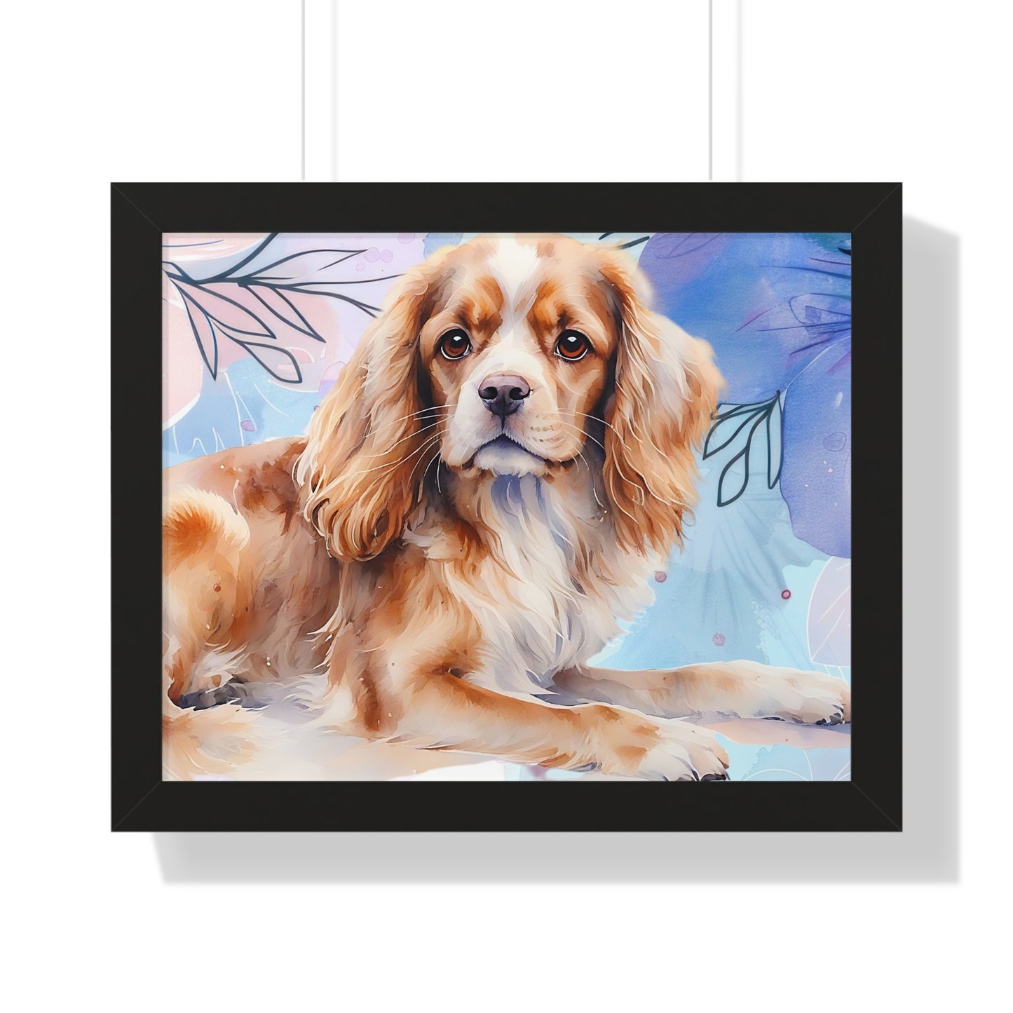 Framed Dog Portrait Poster, Pet Wall Art, Dog Lover Gift, Home Decor, Animal Artwork, Personalized Dog Art
