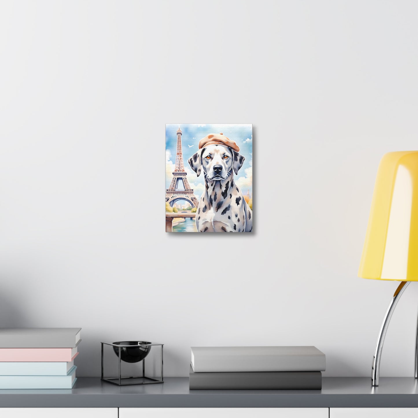 Parisian Dog Canvas Art Print, Dog Wall Decor, Gift for Dog Lovers, Home Aesthetic, French Style Art, Pet Lover Gift