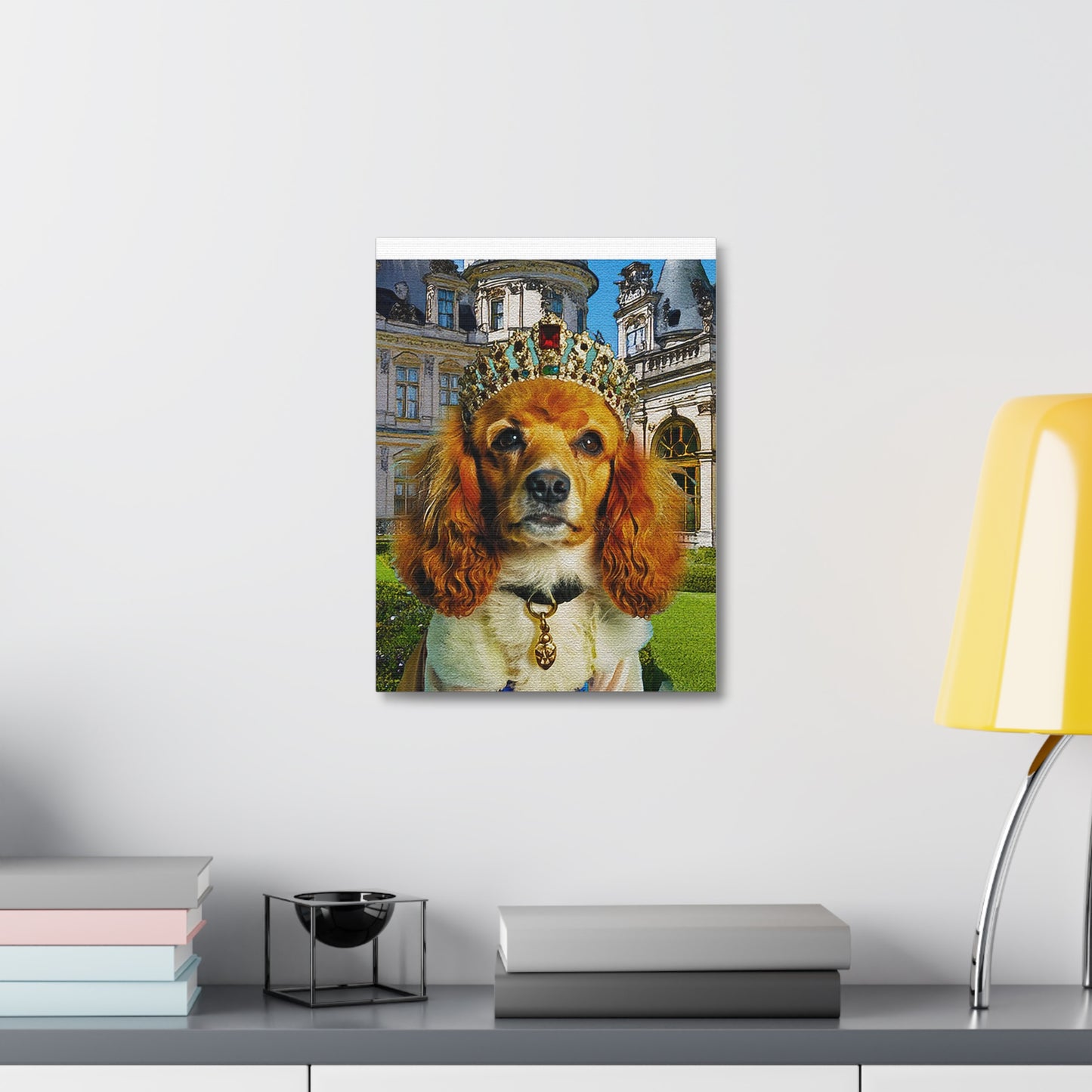Royal Pup Canvas Art, Dog Wall Decor, Pet Lovers Gift, Home Decoration, Animal Portrait, Unique Pet Art