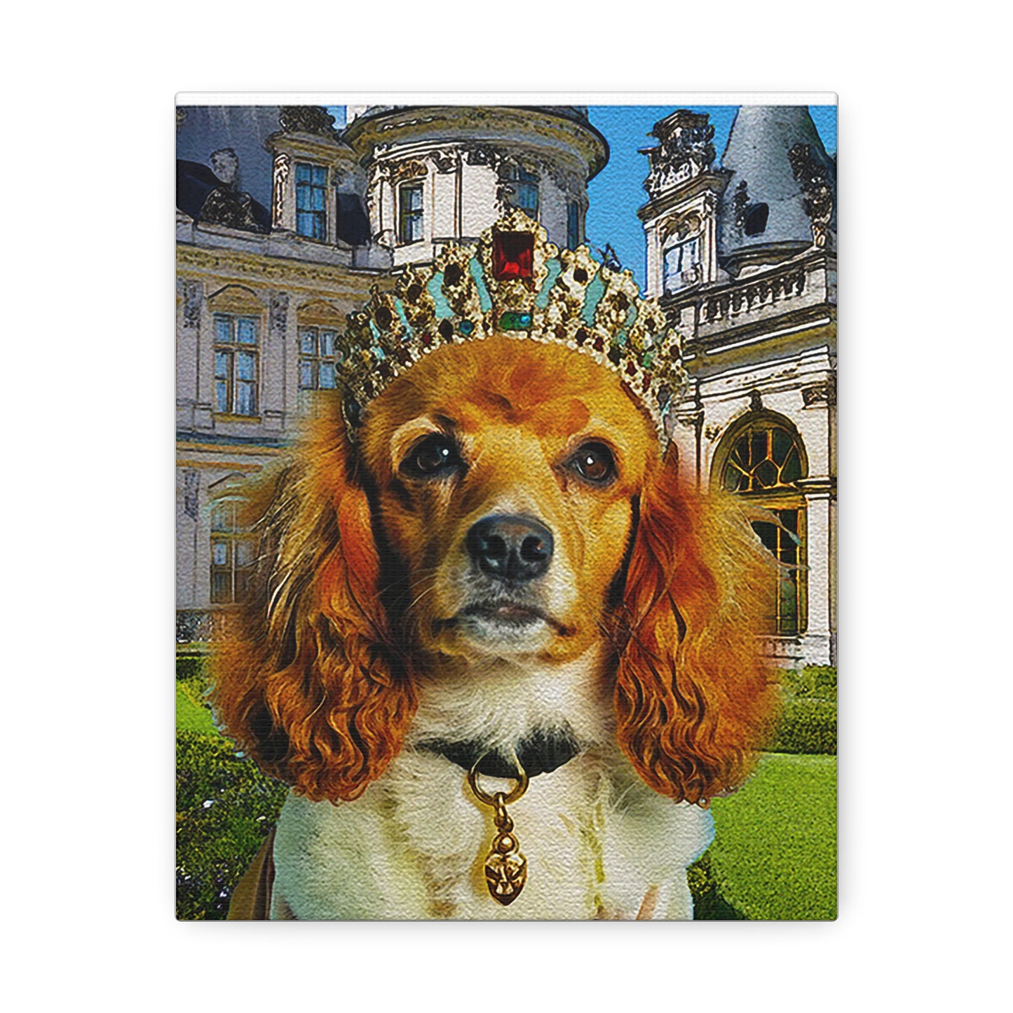 Royal Pup Canvas Art, Dog Wall Decor, Pet Lovers Gift, Home Decoration, Animal Portrait, Unique Pet Art