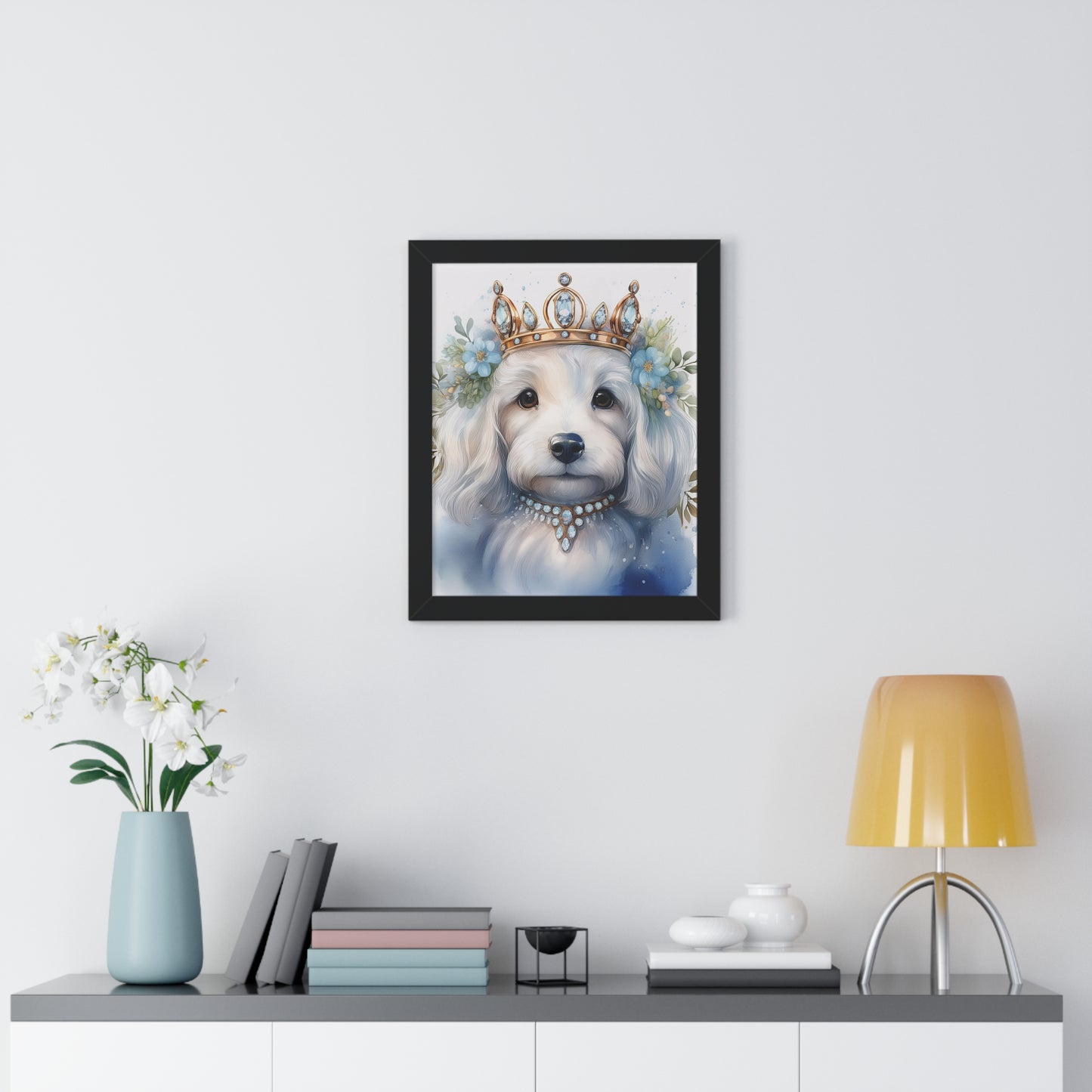 regal dog portrait, home decor, pet lover gift, framed art print, wall art