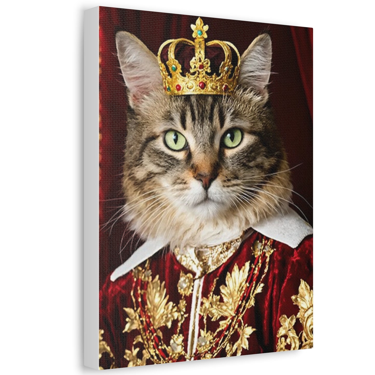 Royal Cat Canvas Art, Cat Lover Decor, Funny Pet Portrait, Home Wall Art, Unique Gift Idea for Pet Owners, Animal Lover Wall Decor