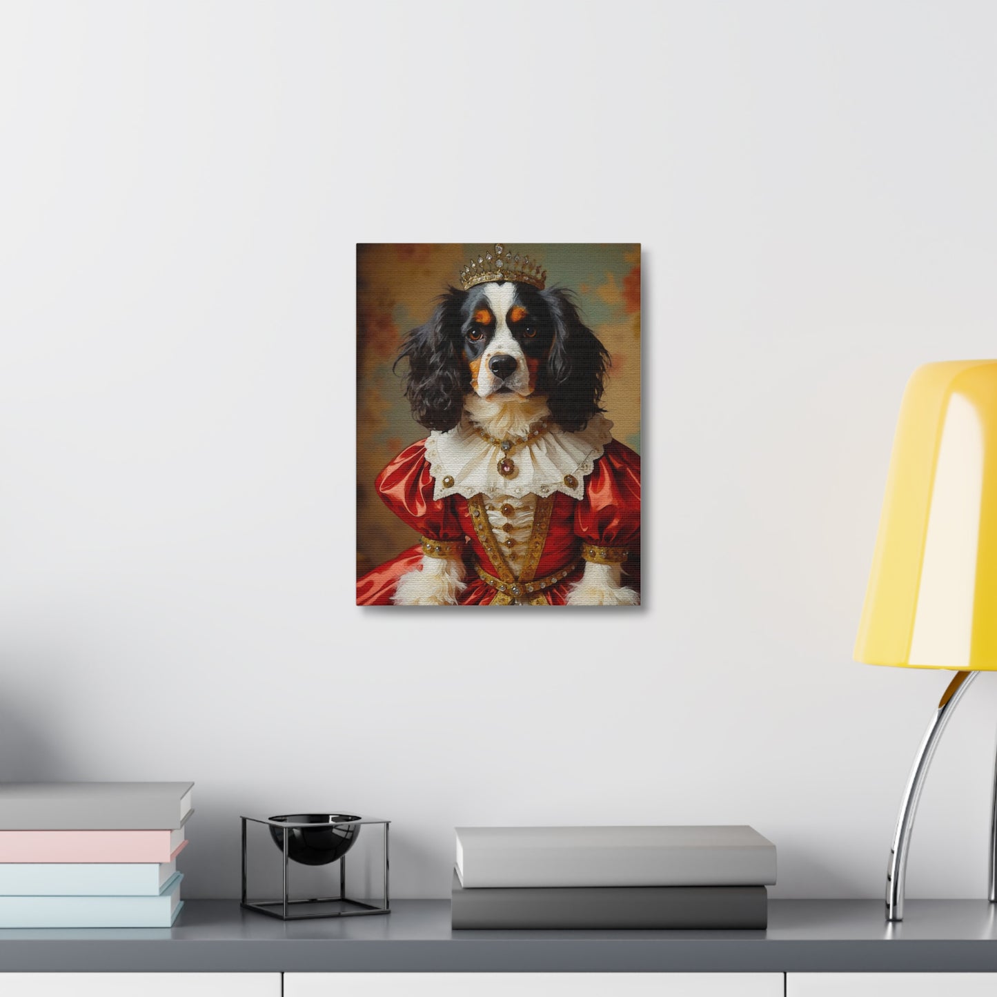 Royal Dog Portrait Canvas Print, Pet Art Decor, Dog Lovers Gift, Home Wall Art, Animal Artwork, Dog Themed Gift