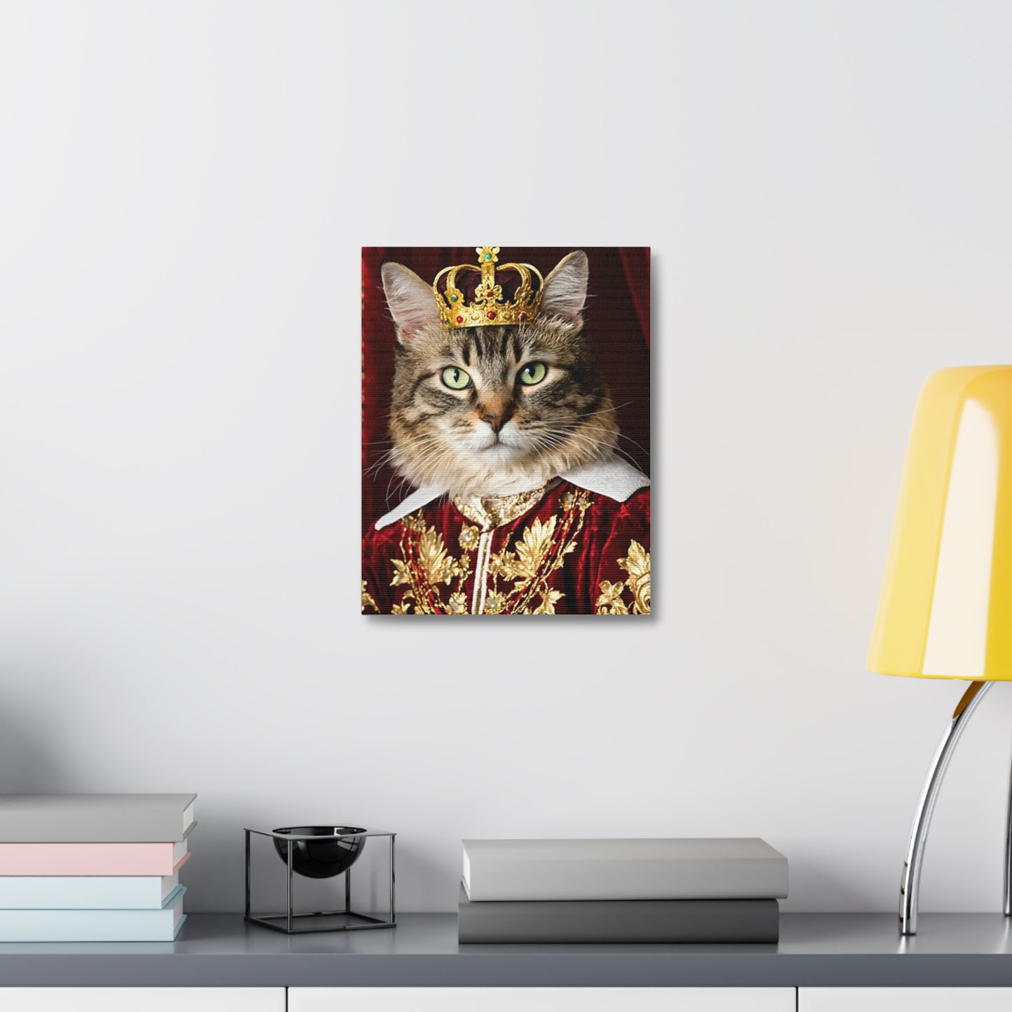 Royal Cat Canvas Art, Cat Lover Decor, Funny Pet Portrait, Home Wall Art, Unique Gift Idea for Pet Owners, Animal Lover Wall Decor