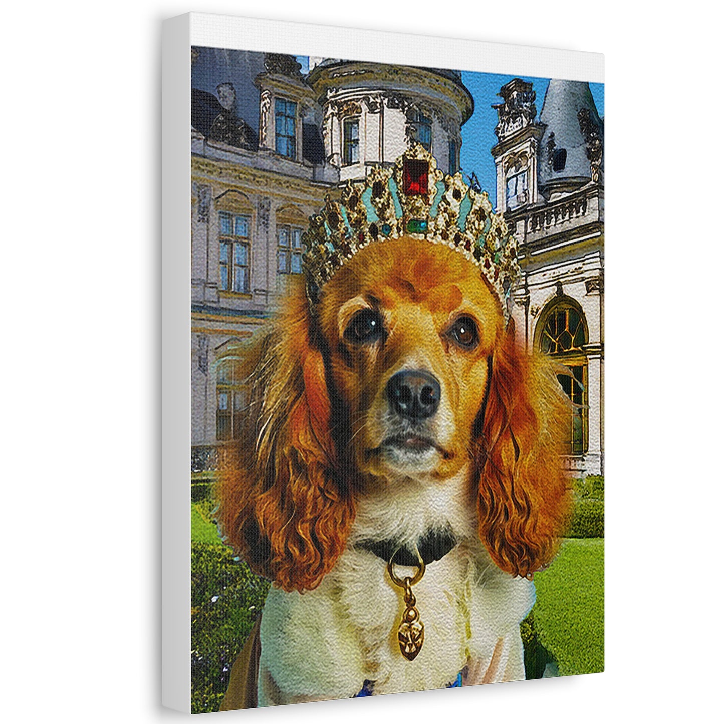 Royal Pup Canvas Art, Dog Wall Decor, Pet Lovers Gift, Home Decoration, Animal Portrait, Unique Pet Art