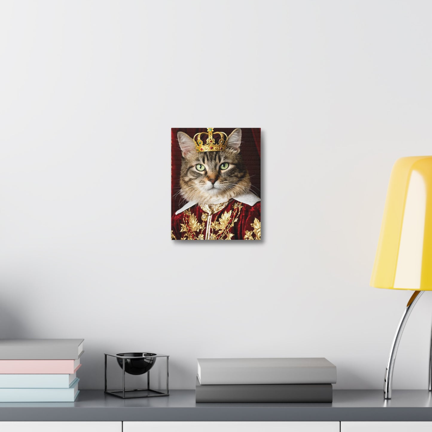 Royal Cat Canvas Art, Cat Lover Decor, Funny Pet Portrait, Home Wall Art, Unique Gift Idea for Pet Owners, Animal Lover Wall Decor