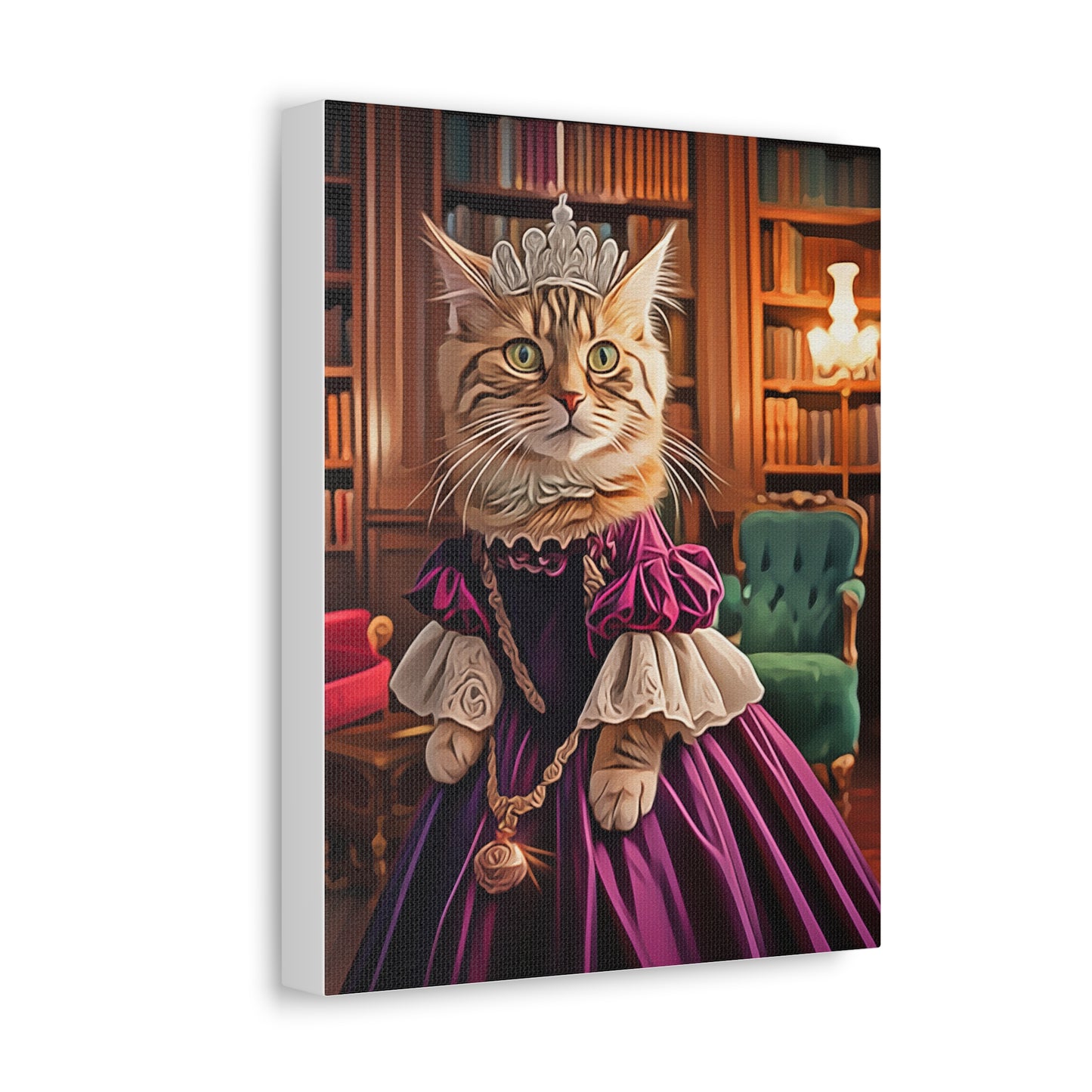 Royal Cat Canvas Art, Funny Cat Decor, Kitten Print, Cat Lover Gift, Whimsical Home Decor, Pet Portrait