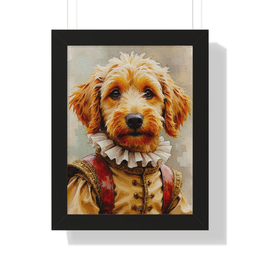 Framed Dog Portrait, Whimsical Pet Art Print, Unique Home Decor, Gift for Dog Lovers, Animal Wall Art, Perfect for Birthdays