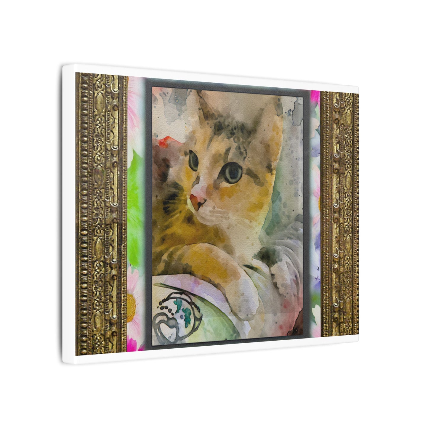 Cat Portrait Canvas Art Print, Home Decor, Pet Lover Gift, Wall Art, Cat Lover Decor, Unique Cat Artwork