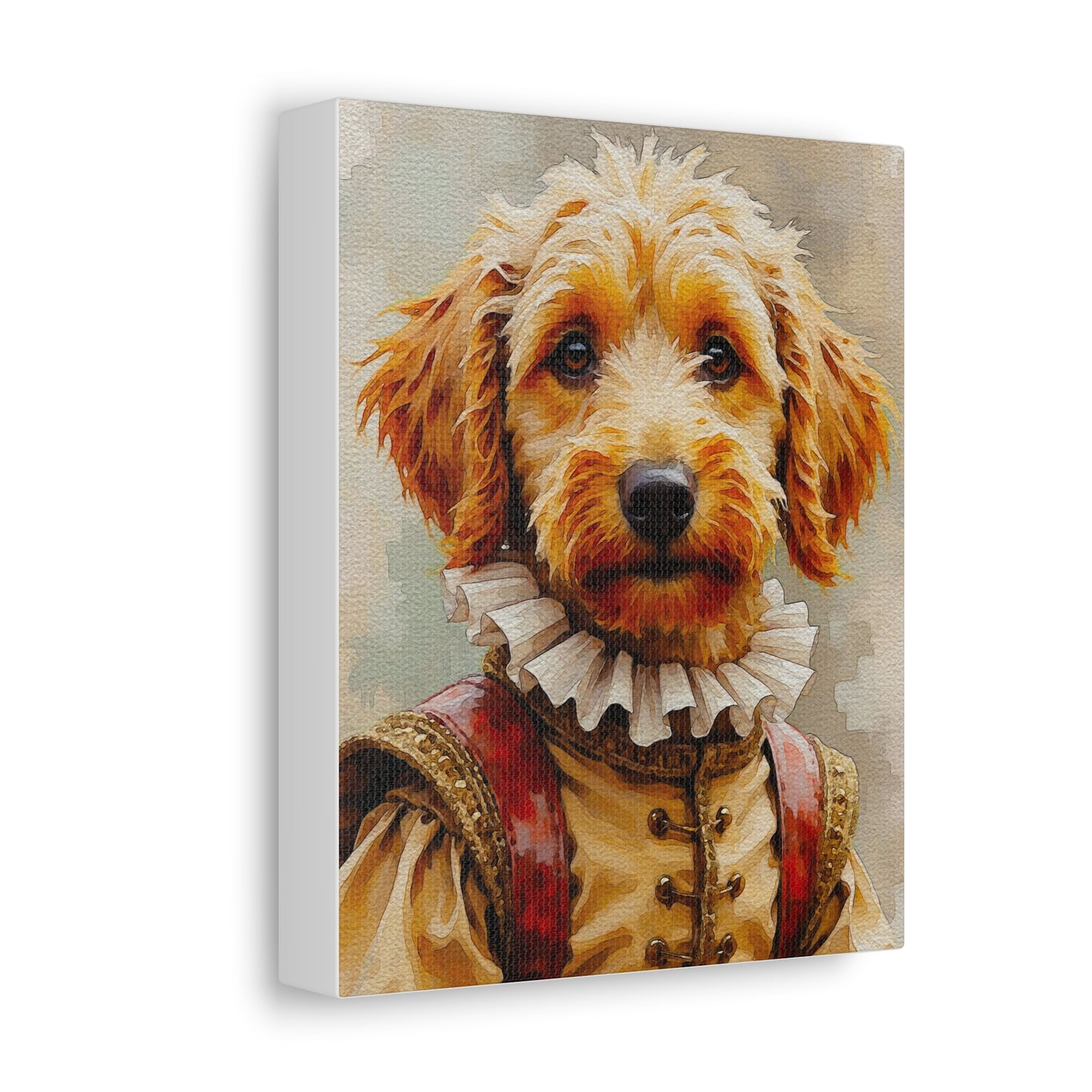 Whimsical Dog Portrait Canvas Art Print, Pet Lover Gift, Dog Decor, Funny Animal Artwork, Home Wall Decor, Gift for Dog Parents