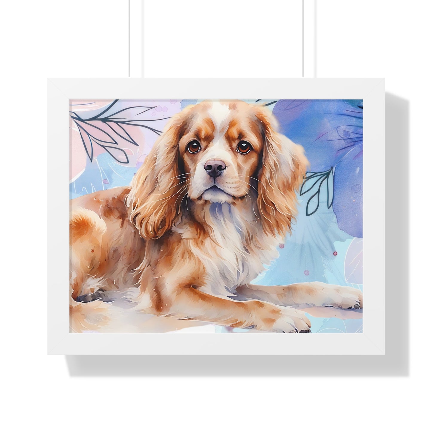 Framed Dog Portrait Poster, Pet Wall Art, Dog Lover Gift, Home Decor, Animal Artwork, Personalized Dog Art