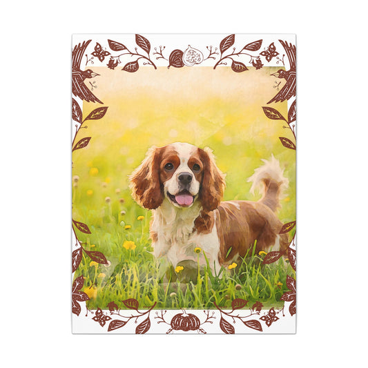 Dog Portrait Canvas Wall Art, Pet Memorial Decor, Dog Lover Gift, Floral Dog Art Print, Custom Pet Artwork