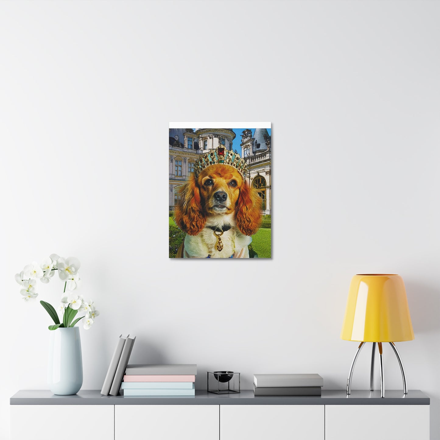 Royal Pup Canvas Art, Dog Wall Decor, Pet Lovers Gift, Home Decoration, Animal Portrait, Unique Pet Art
