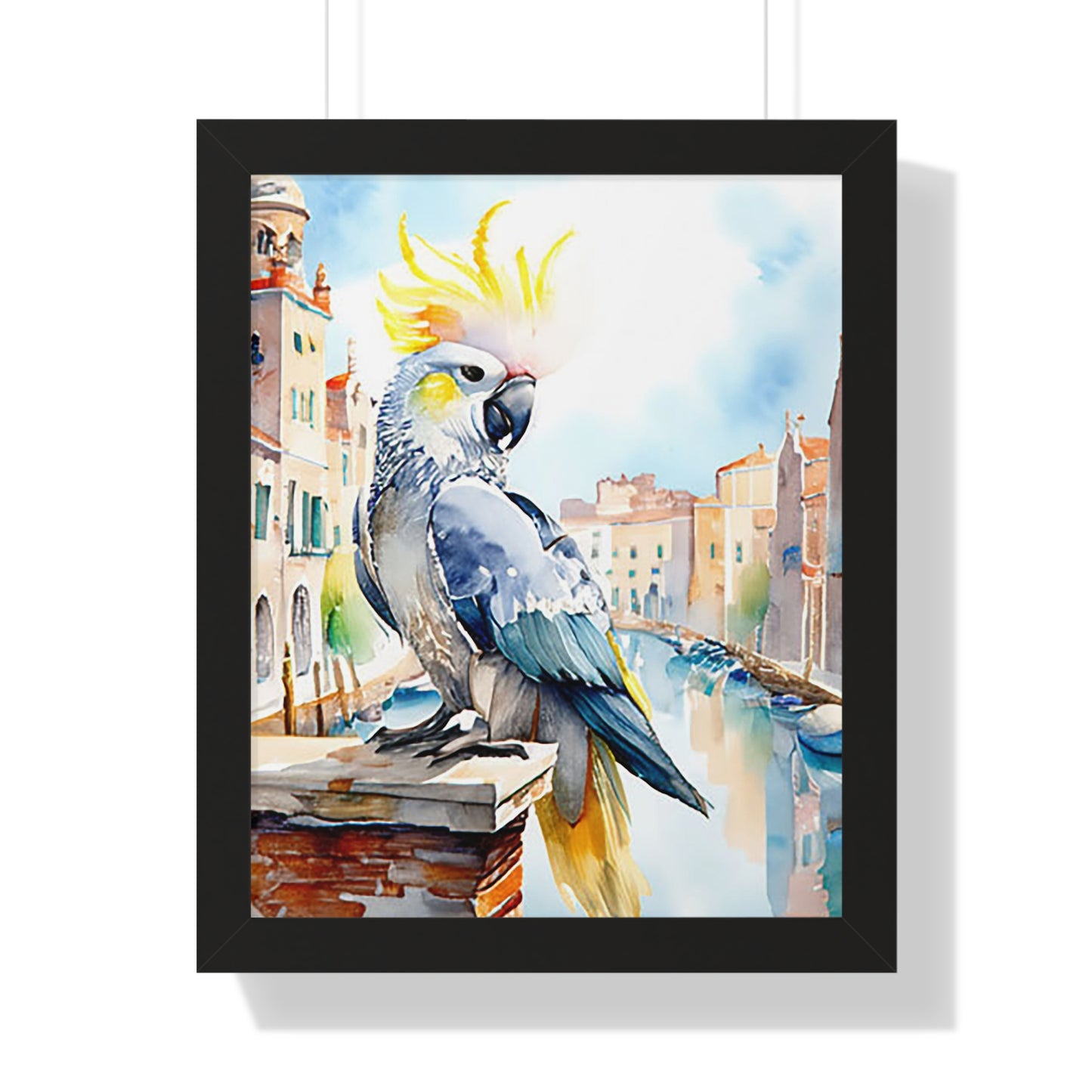 Vibrant Parrot Wall Art, Framed Vertical Poster, Tropical Decor, Bird Lover Gift, Home Interior Design, Nautical Wall Art