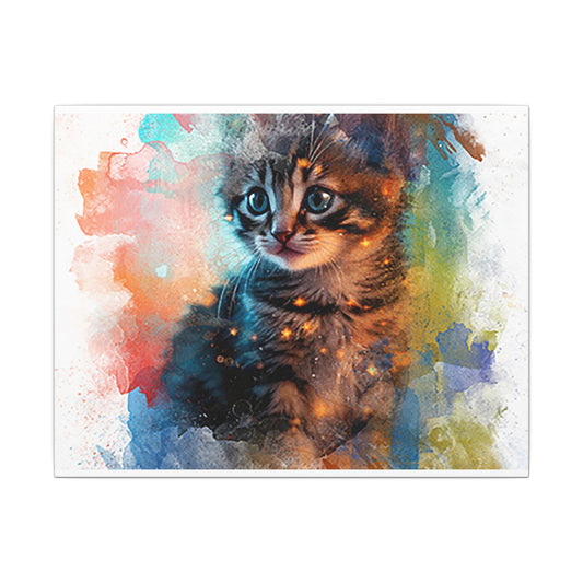 Artistic Cat Canvas Print for Pet Lovers, Colorful Home Decor, Cat Wall Art, Gift for Cat Owners, Cat Lover's Artwork