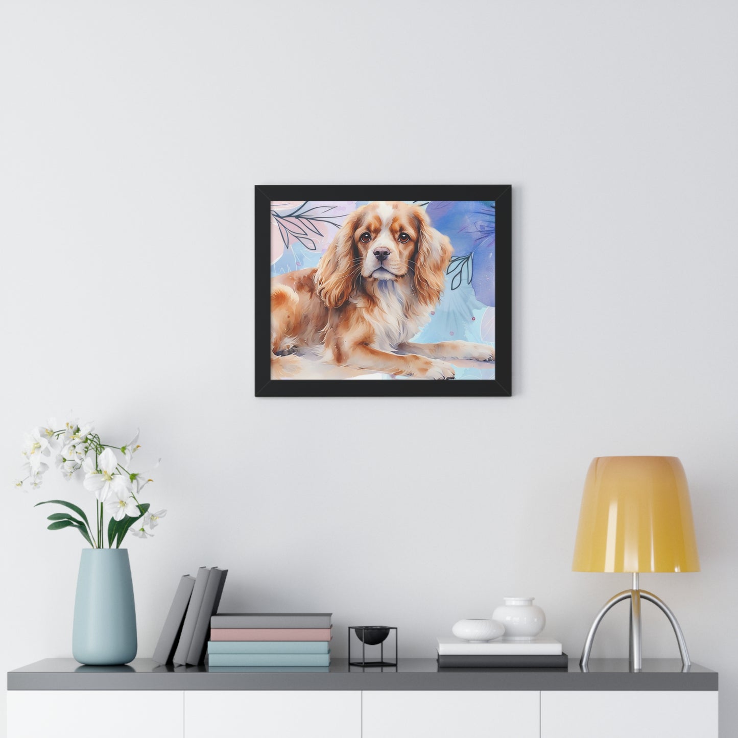 Framed Dog Portrait Poster, Pet Wall Art, Dog Lover Gift, Home Decor, Animal Artwork, Personalized Dog Art