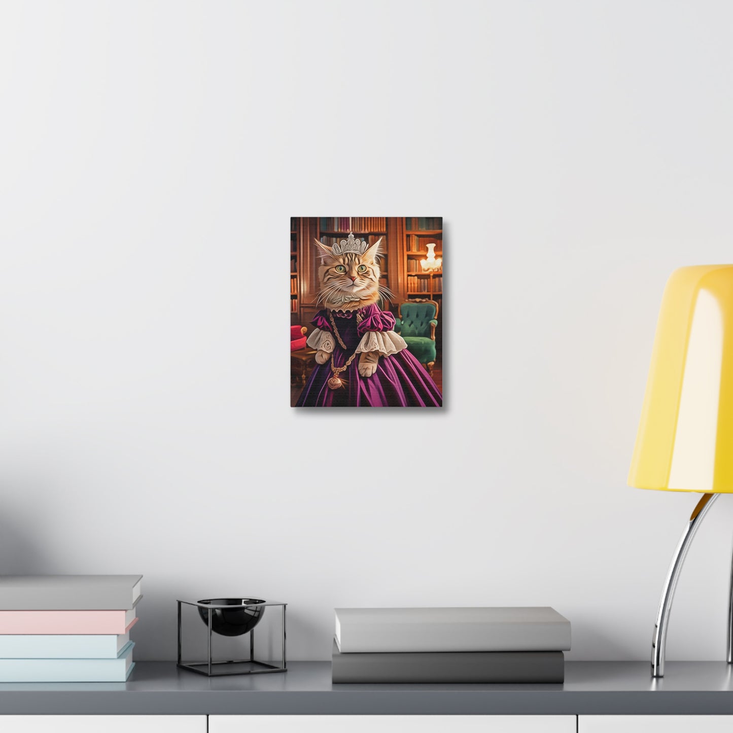 Royal Cat Canvas Art, Funny Cat Decor, Kitten Print, Cat Lover Gift, Whimsical Home Decor, Pet Portrait