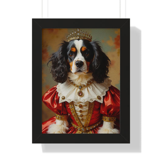 Royal Dog Framed Poster, Pet Lover Wall Art, Dog Portrait, Cute Home Decor, Gift for Animal Lovers