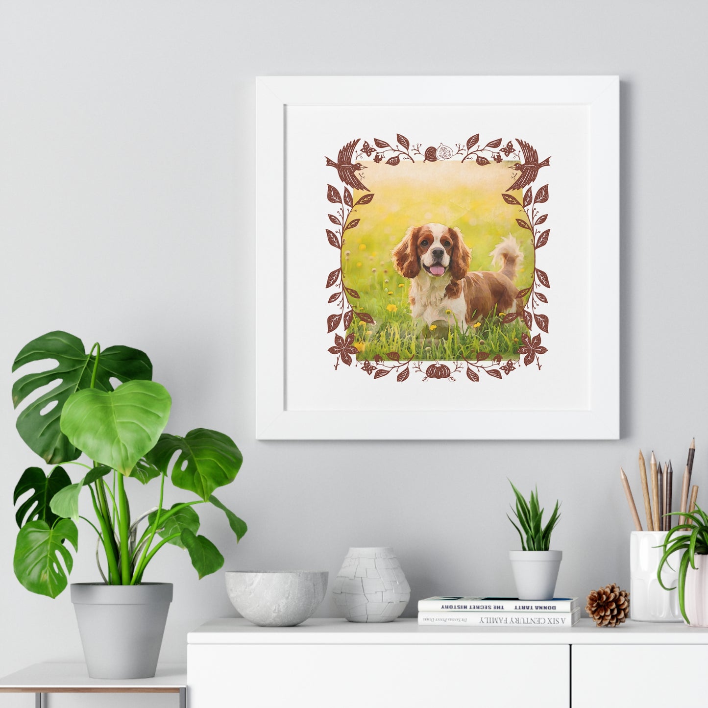 Framed Dog Poster, Pet Lovers Wall Art, Dog Decor for Home, Animal Art Print, Gifts for Dog Owners