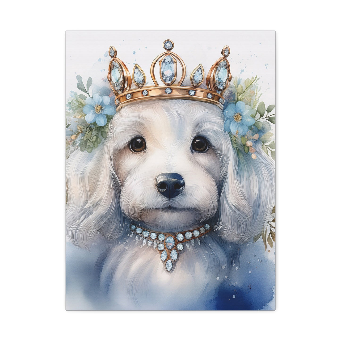 Royal Pet Portrait Canvas Print, Dog Lover Gift, Dog Art, Dog Decor, Home Wall Art, Pet Memorial, Dog Birthday Decoration
